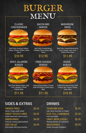 Burger image menu