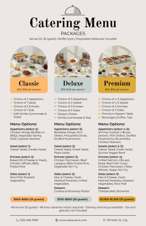 Catering Packages Menu