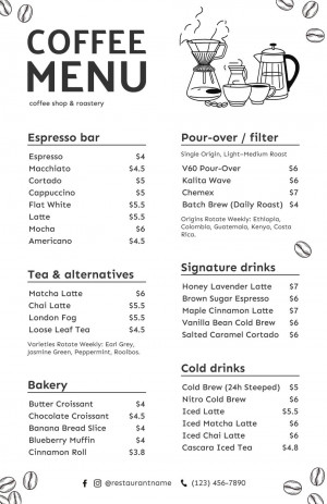 Сoffee Menu Minimal
