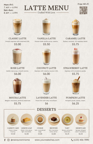 latte menu