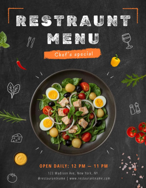 modern restaurant menu