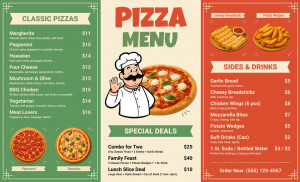 Pizza Menu with Chef