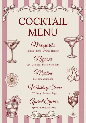 Vintage Cocktail Party Menu